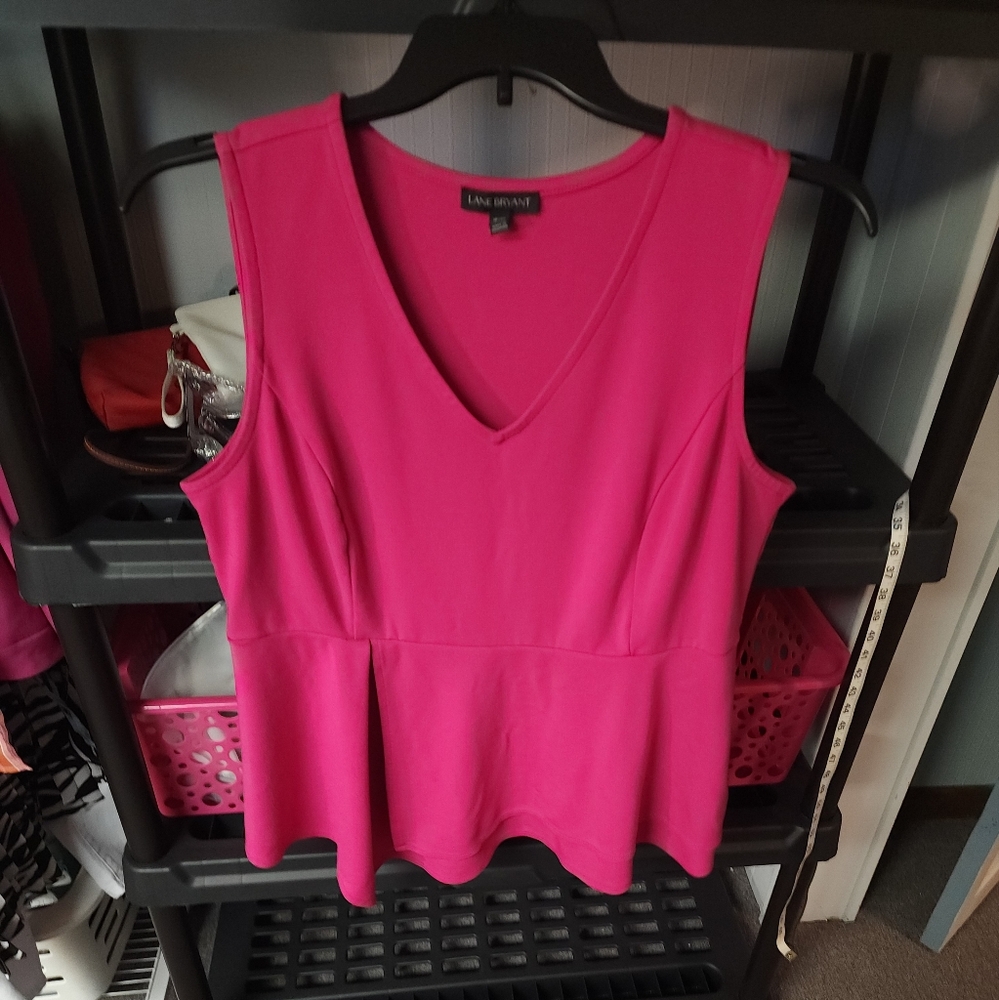 18/20 PINK PEPLUM TOP